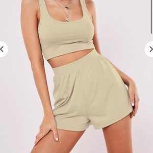 ❌SOLD Missguided Jersey Crop Top & Shorts Set